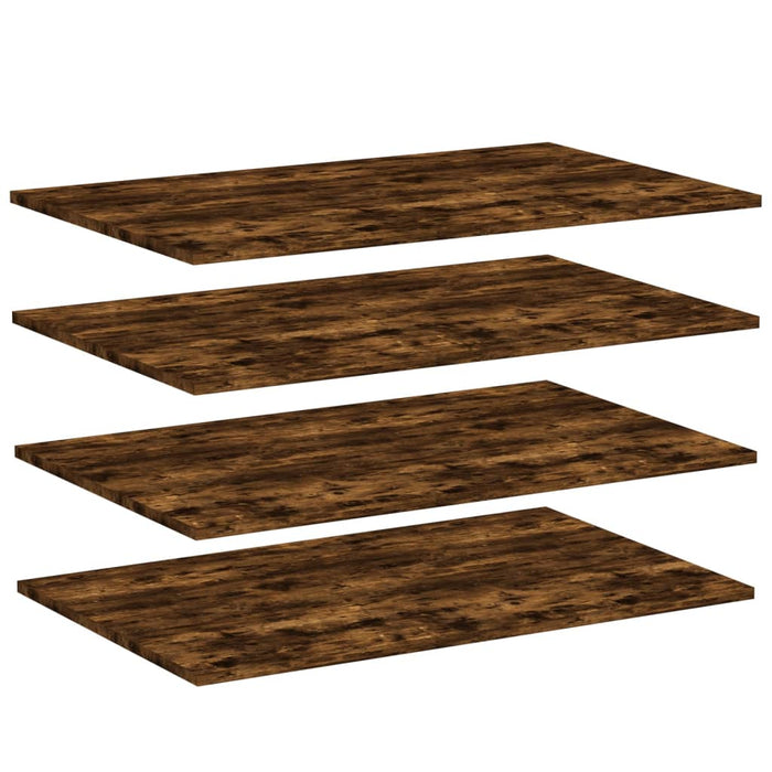 Rafturi perete 4 buc. stejar fumuriu 80x50x1,5 cm lemn compozit WALTI