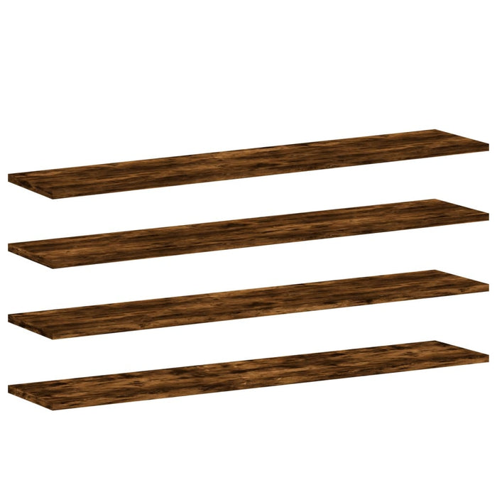 Rafturi perete 4 buc. stejar fumuriu 100x20x1,5cm lemn compozit - WALTI WALTI