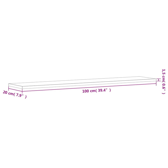 Rafturi de perete, 4 buc., gri sonoma, 100x20x1,5 cm, lemn - WALTI WALTI