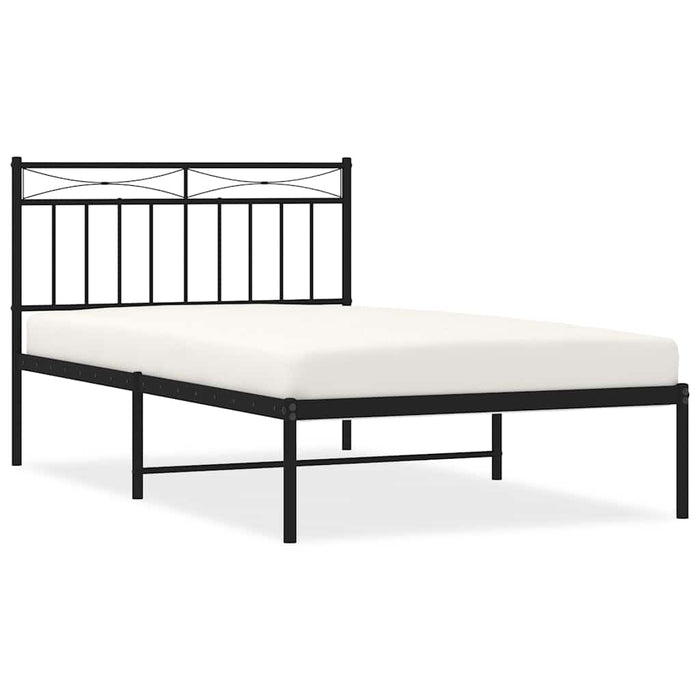 Cadru de pat din metal cu tăblie, negru, 100x200 cm WALTI
