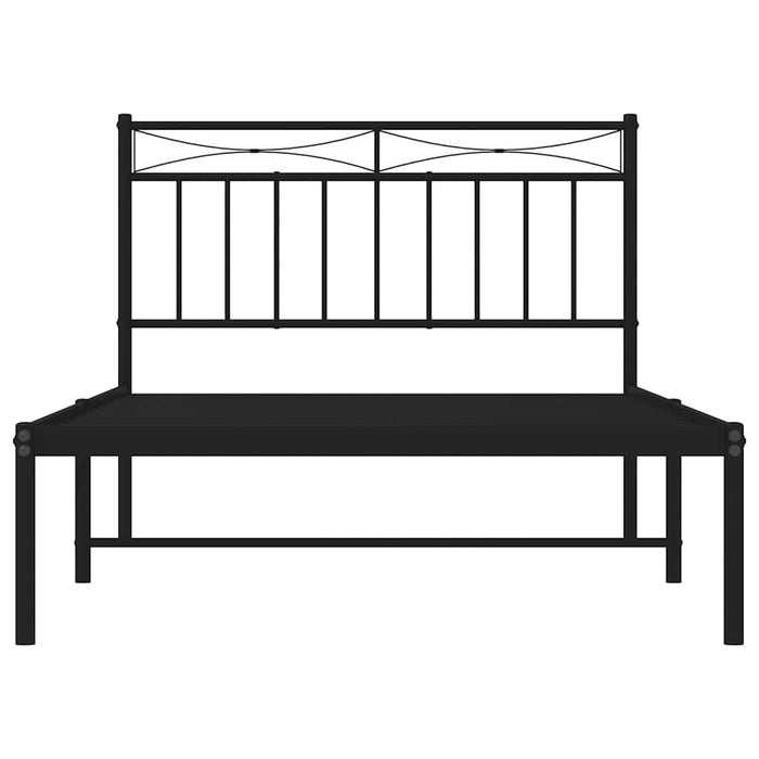 Cadru de pat din metal cu tăblie, negru, 100x200 cm WALTI