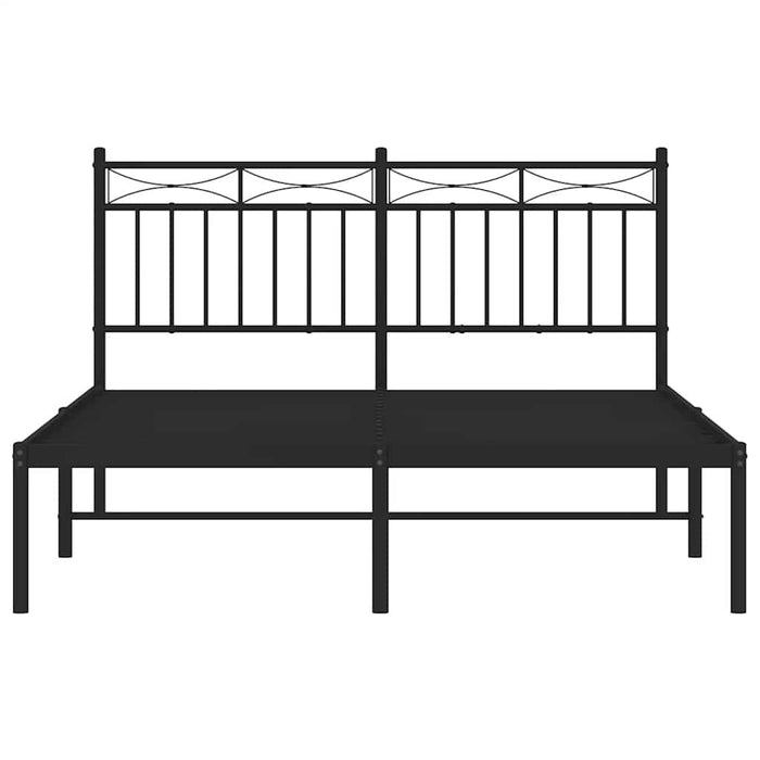 Cadru de pat metalic cu tăblie, negru, 135x190 cm - WALTI WALTI