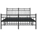Cadru pat metalic cu tăblie de cap/picioare, negru, 135x190 cm - WALTI WALTI