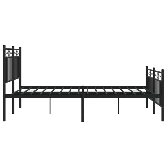 Cadru pat metalic cu tăblie de cap/picioare, negru, 135x190 cm - WALTI WALTI