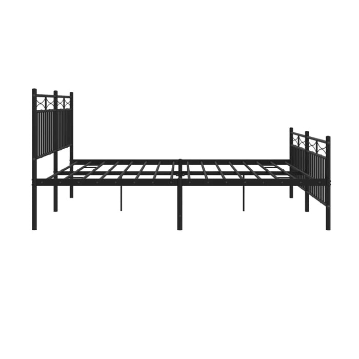 Cadru pat metalic cu tăblii de cap/picioare, negru, 183x213 cm - WALTI WALTI