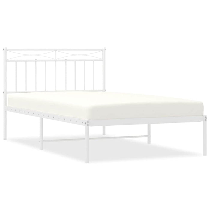 Cadru de pat din metal cu tăblie, alb, 100x200 cm - WALTI WALTI