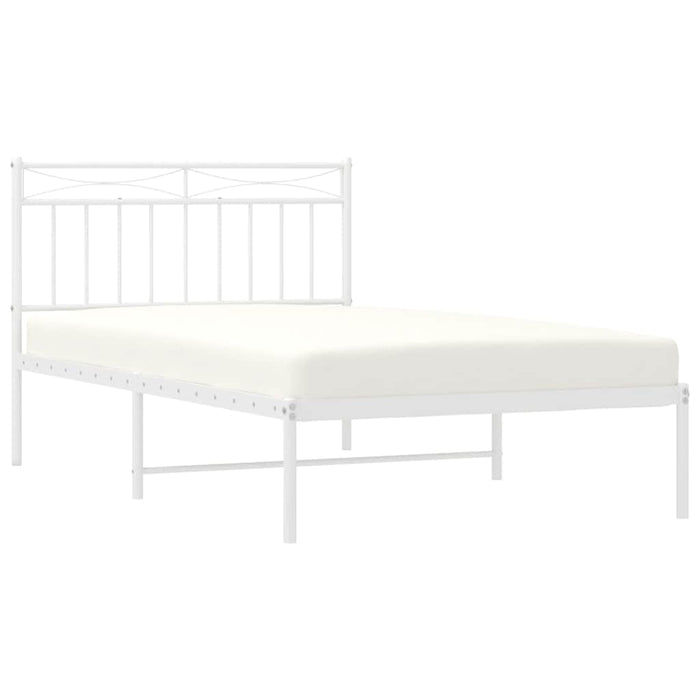Cadru de pat din metal cu tăblie, alb, 100x200 cm - WALTI WALTI