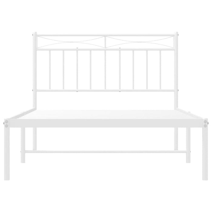 Cadru de pat din metal cu tăblie, alb, 100x200 cm - WALTI WALTI
