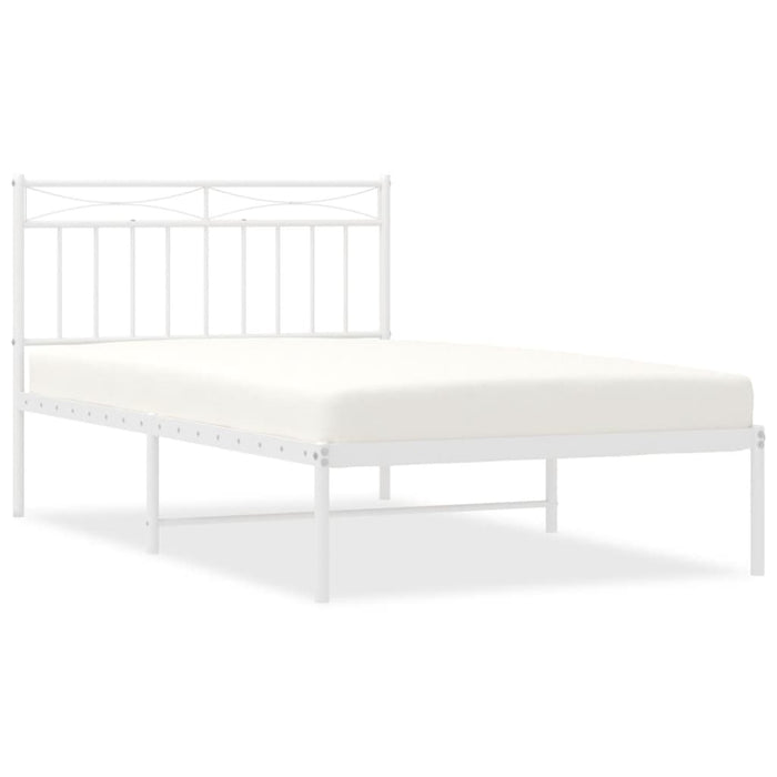 Cadru de pat din metal cu tăblie, alb, 107x203 cm - WALTI WALTI