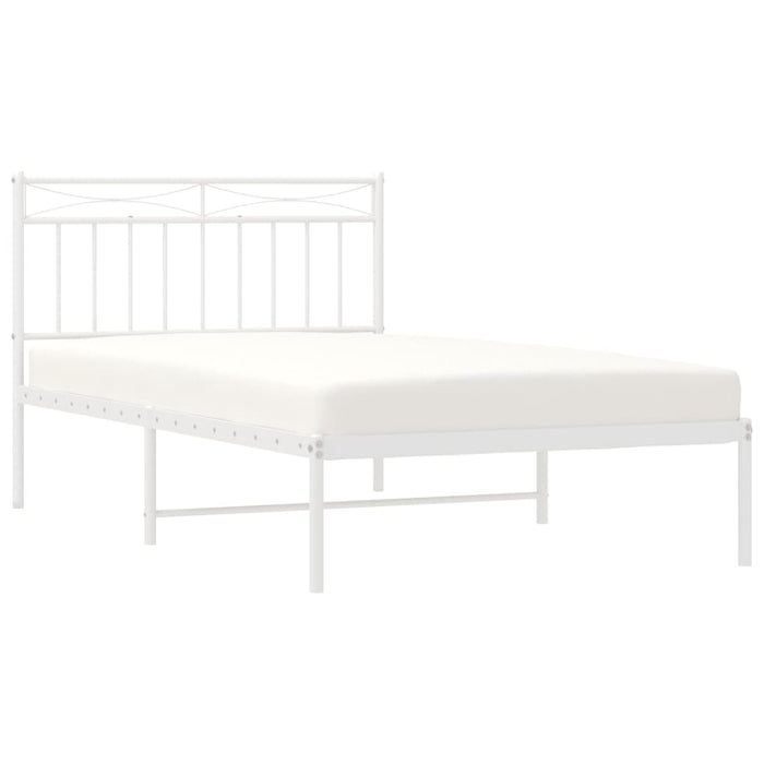 Cadru de pat din metal cu tăblie, alb, 107x203 cm - WALTI WALTI