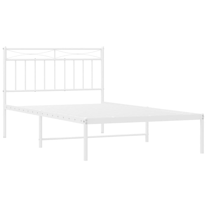 Cadru de pat din metal cu tăblie, alb, 107x203 cm - WALTI WALTI