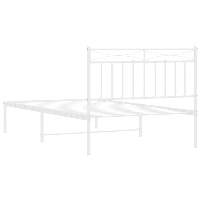 Cadru de pat din metal cu tăblie, alb, 107x203 cm - WALTI WALTI