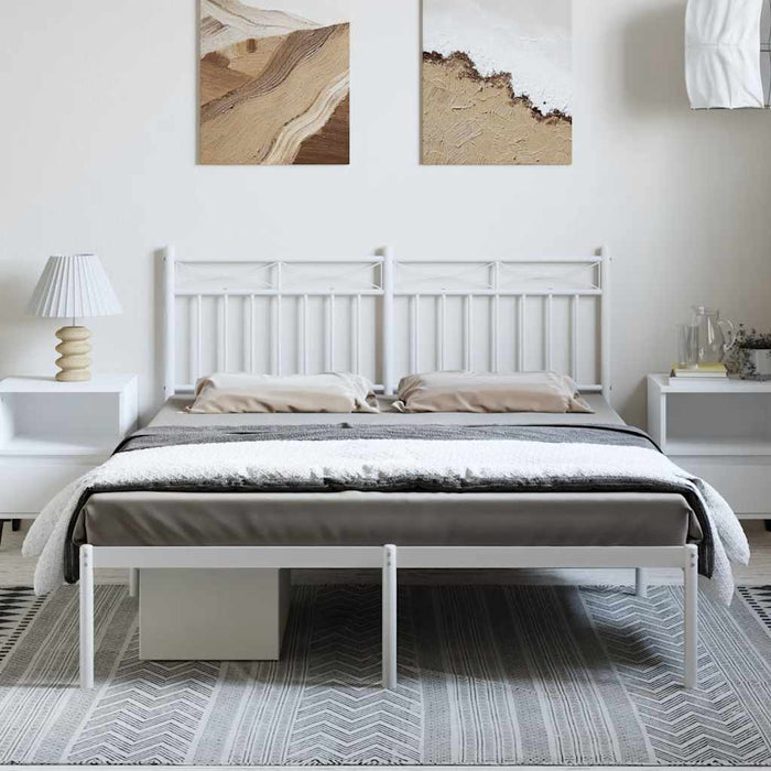 Cadru de pat metalic cu tăblie, alb, 150x200 cm - WALTI WALTI
