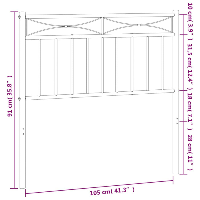 Tăblie de pat de schimb metalică, alb, 100 cm WALTI