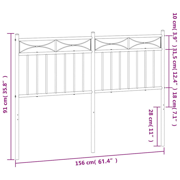 Tăblie de pat de schimb metalică, alb, 150 cm WALTI