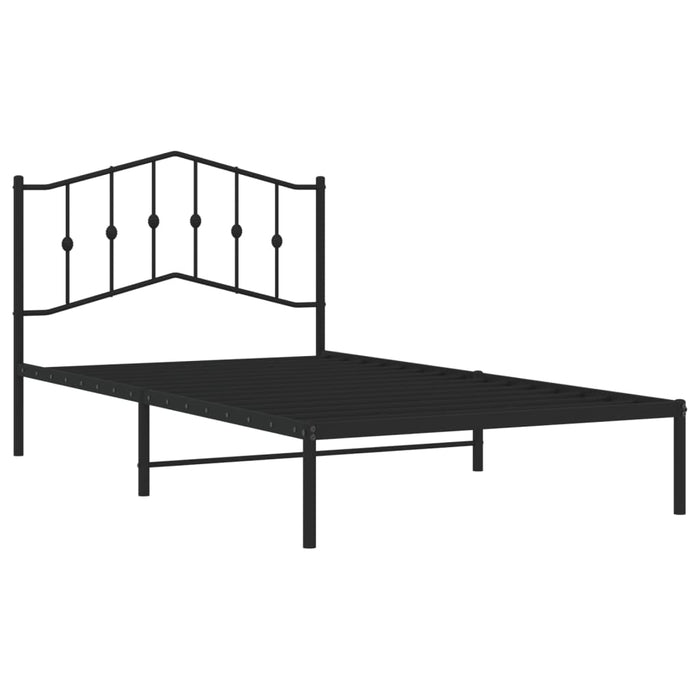 Cadru de pat din metal cu tăblie, negru, 107x203 cm - WALTI WALTI