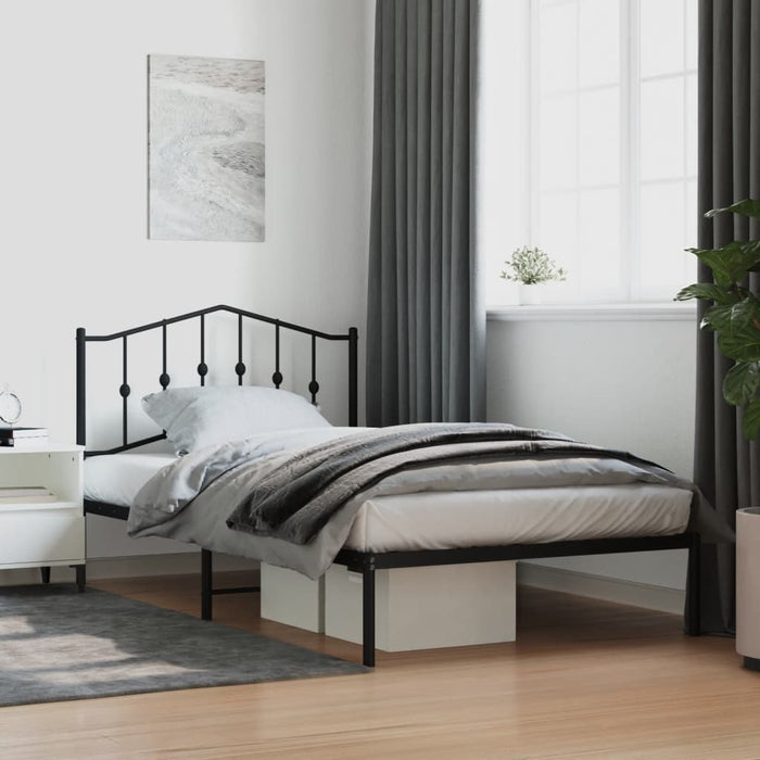 Cadru de pat din metal cu tăblie, negru, 107x203 cm - WALTI WALTI