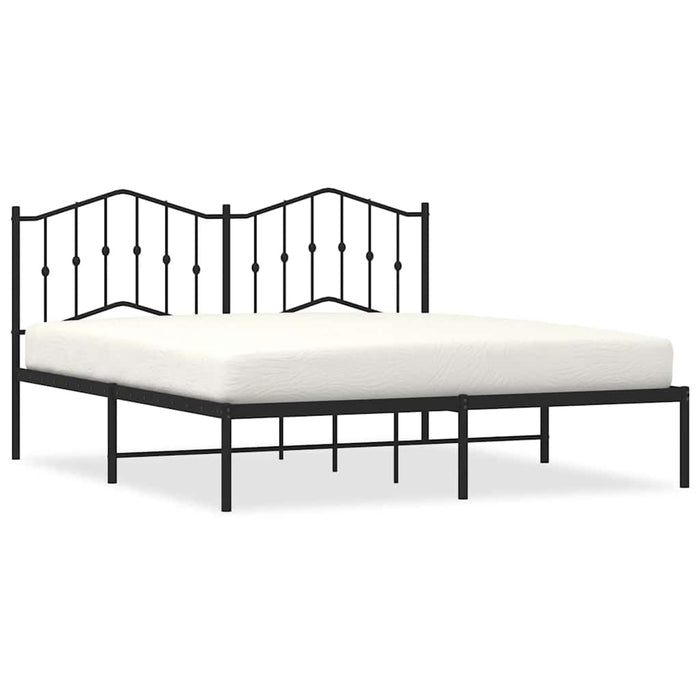 Cadru de pat metalic cu tăblie, negru, 183x213 cm - WALTI WALTI