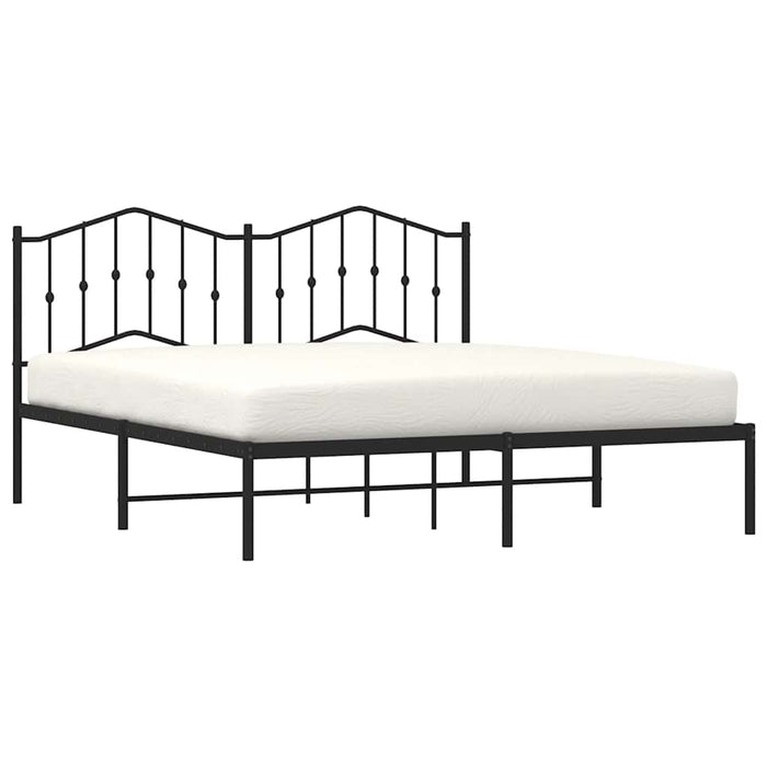Cadru de pat metalic cu tăblie, negru, 183x213 cm - WALTI WALTI