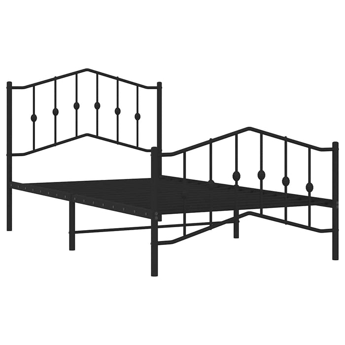 Cadru pat metalic cu tăblii de cap/picioare- negru, 100x190 cm - WALTI WALTI