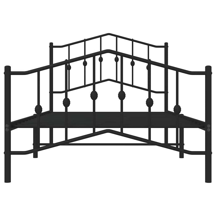 Cadru pat metalic cu tăblii de cap/picioare- negru, 100x190 cm - WALTI WALTI