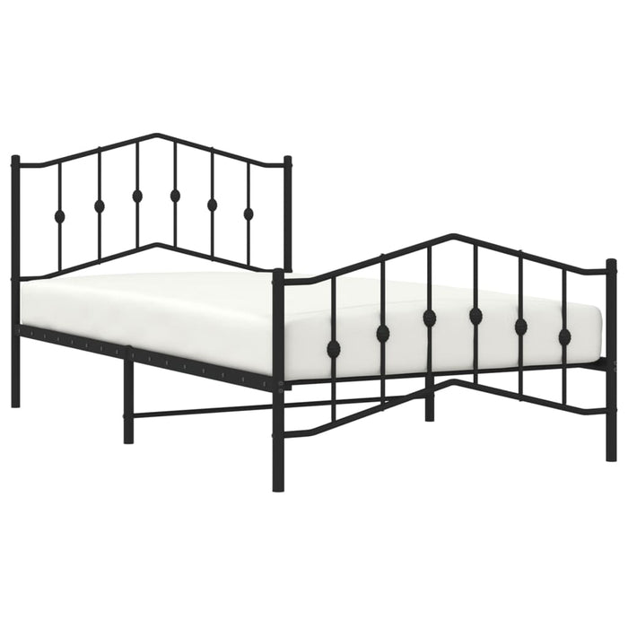 Cadru pat metalic cu tăblii de cap/picioare, -negru, 107x203 cm - WALTI WALTI