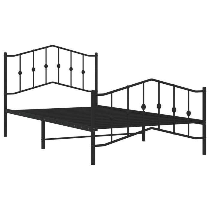 Cadru pat metalic cu tăblii de cap/picioare, -negru, 107x203 cm - WALTI WALTI