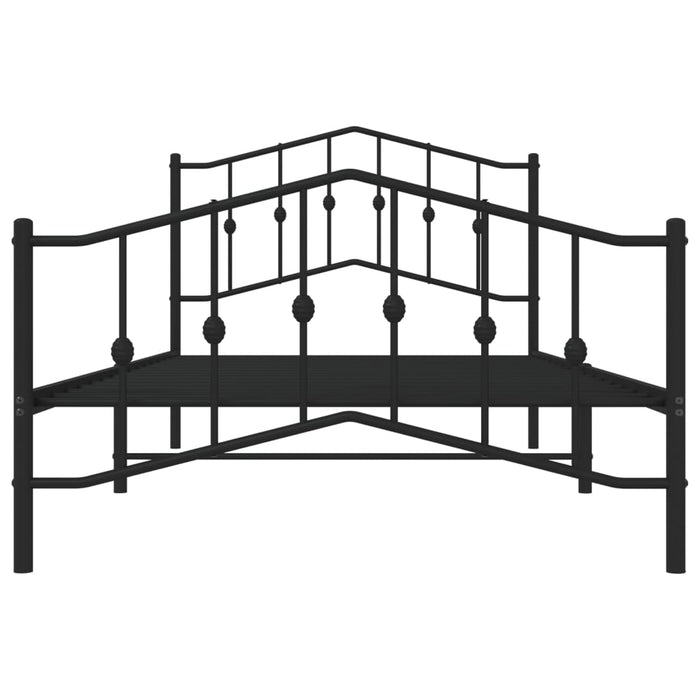 Cadru pat metalic cu tăblii de cap/picioare, -negru, 107x203 cm - WALTI WALTI
