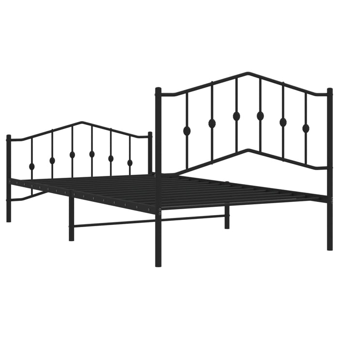 Cadru pat metalic cu tăblii de cap/picioare, -negru, 107x203 cm - WALTI WALTI