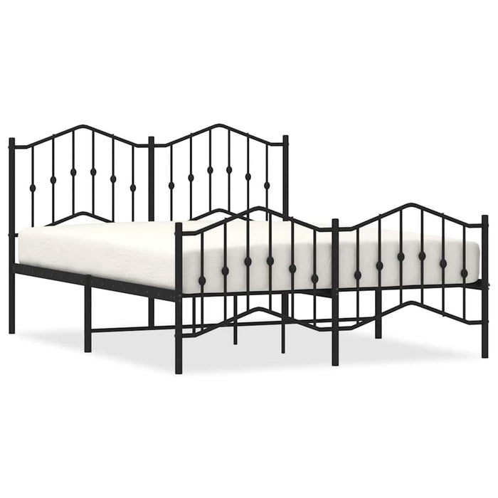 Cadru pat metalic cu tăblie de cap/picioare-, negru, 135x190 cm - WALTI WALTI