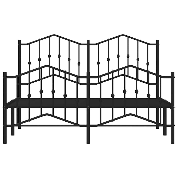 Cadru pat metalic cu tăblie de cap/picioare-, negru, 135x190 cm - WALTI WALTI