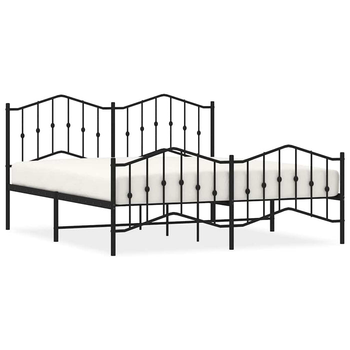 Cadru pat metalic cu tăblii de cap/picioare-, negru, 183x213 cm - WALTI WALTI