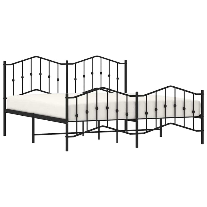 Cadru pat metalic cu tăblii de cap/picioare-, negru, 183x213 cm - WALTI WALTI