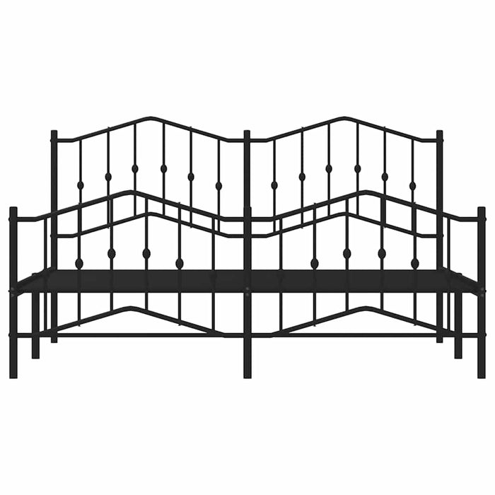 Cadru pat metalic cu tăblii de cap/picioare-, negru, 183x213 cm - WALTI WALTI