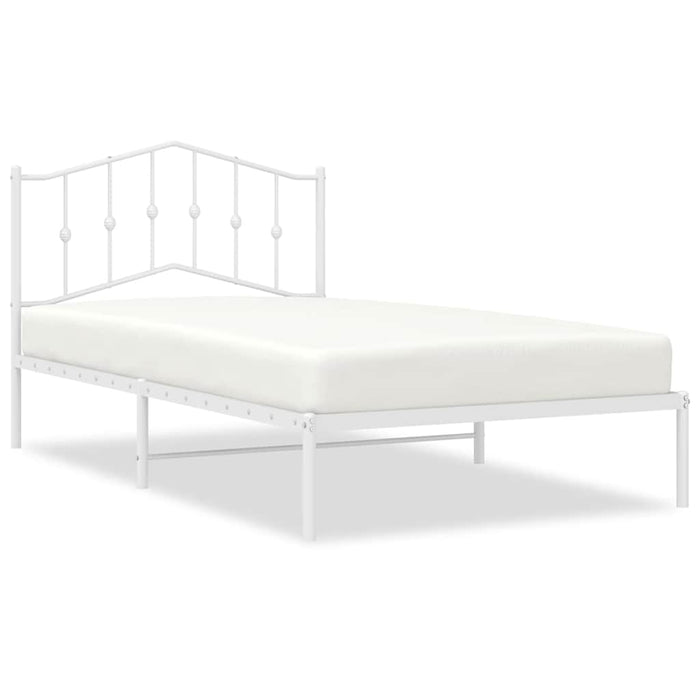Cadru de pat din metal cu tăblie, alb, 100x200 cm - WALTI WALTI