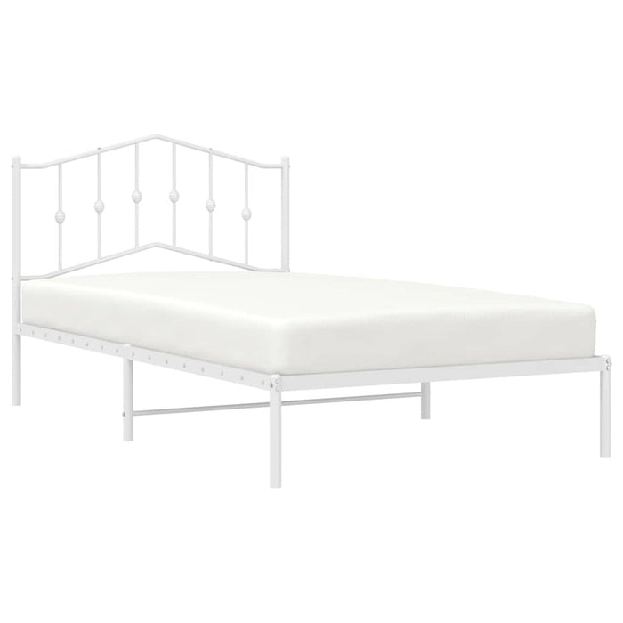 Cadru de pat din metal cu tăblie, alb, 100x200 cm - WALTI WALTI