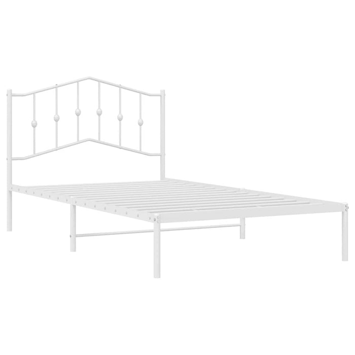 Cadru de pat din metal cu tăblie, alb, 100x200 cm - WALTI WALTI