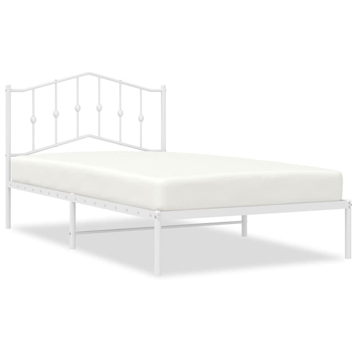 Cadru de pat din metal cu tăblie, alb, 107x203 cm - WALTI WALTI
