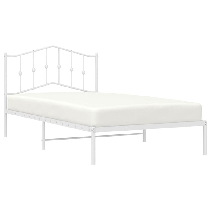 Cadru de pat din metal cu tăblie, alb, 107x203 cm - WALTI WALTI
