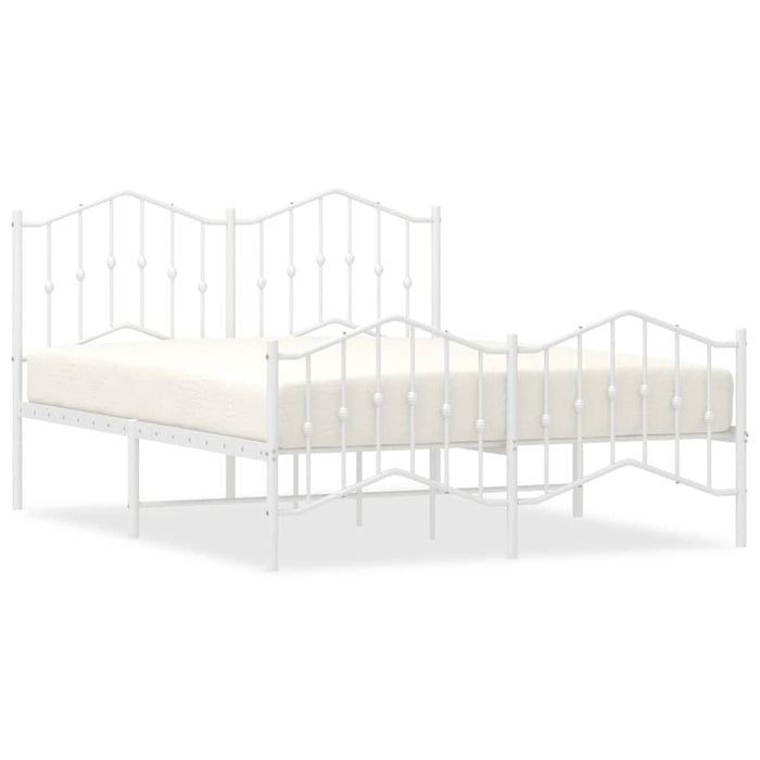 Cadru pat metalic cu tăblie de cap/picioare , alb, 135x190 cm WALTI