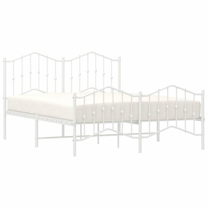 Cadru pat metalic cu tăblie de cap/picioare , alb, 135x190 cm WALTI