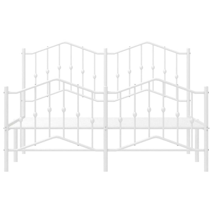 Cadru pat metalic cu tăblie de cap/picioare , alb, 135x190 cm WALTI