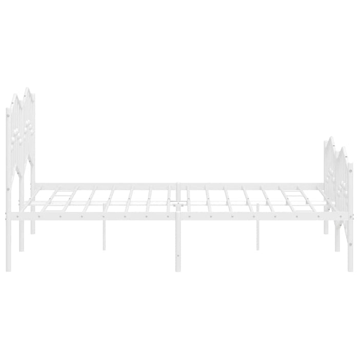Cadru pat metalic cu tăblie de cap/picioare , alb, 135x190 cm WALTI