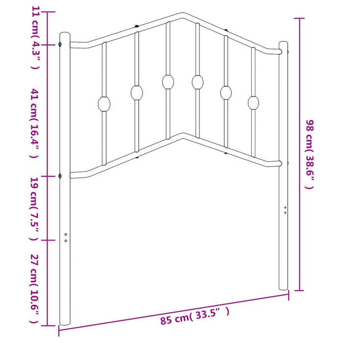 Tăblie de pat de schimb metalică, alb, 80 cm WALTI