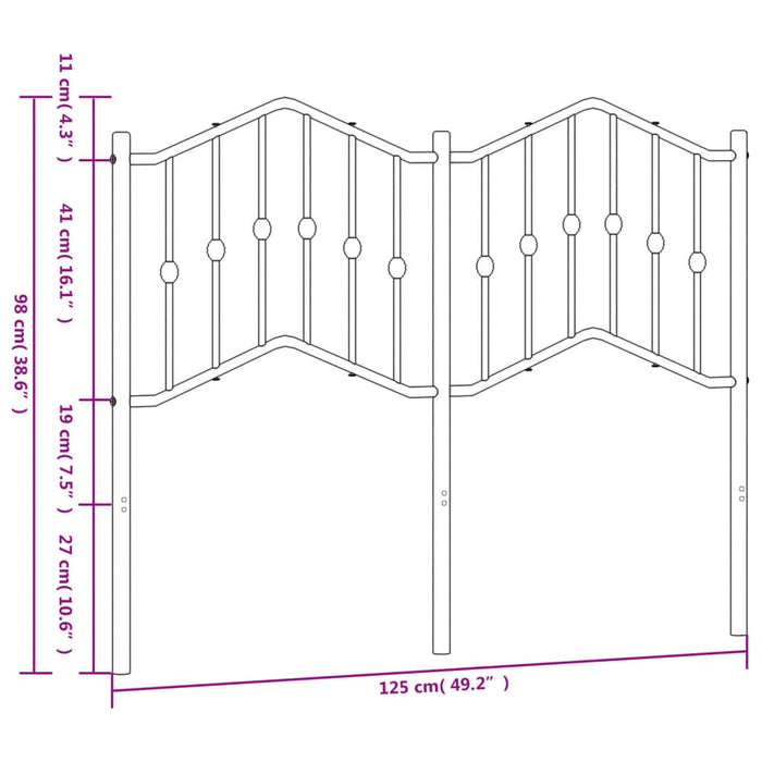 Tăblie de pat metalică, alb, 120 cm - WALTI WALTI