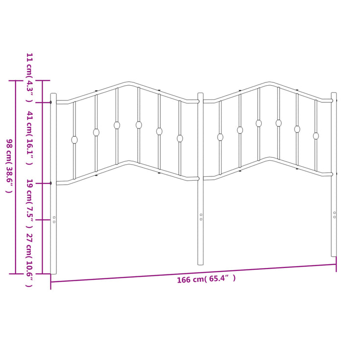 Tăblie de pat de schimb metalică, alb, 160 cm WALTI