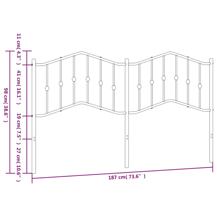 Tăblie de pat de schimb metalică, alb, 180 cm WALTI