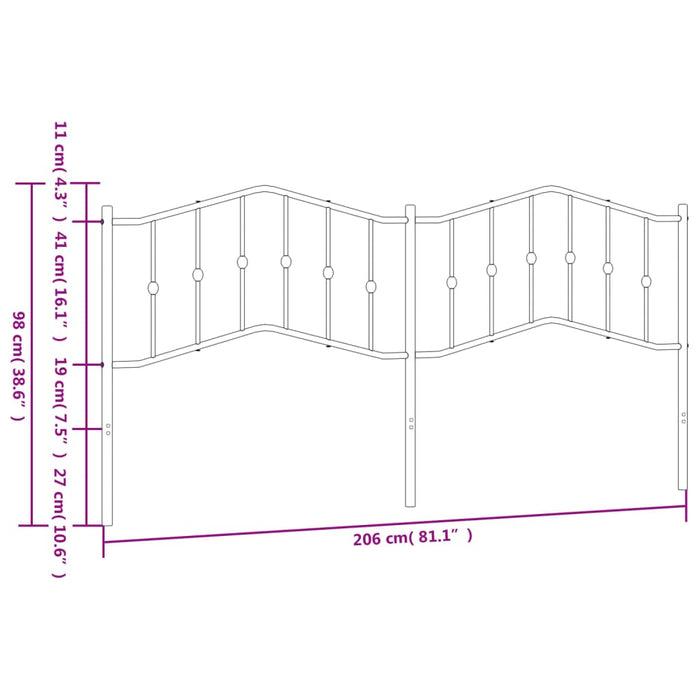 Tăblie de pat de schimb metalică, alb, 200 cm WALTI