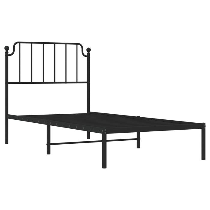 Cadru pat metalic cu tăblie, negru, 90x200 cm - WALTI WALTI