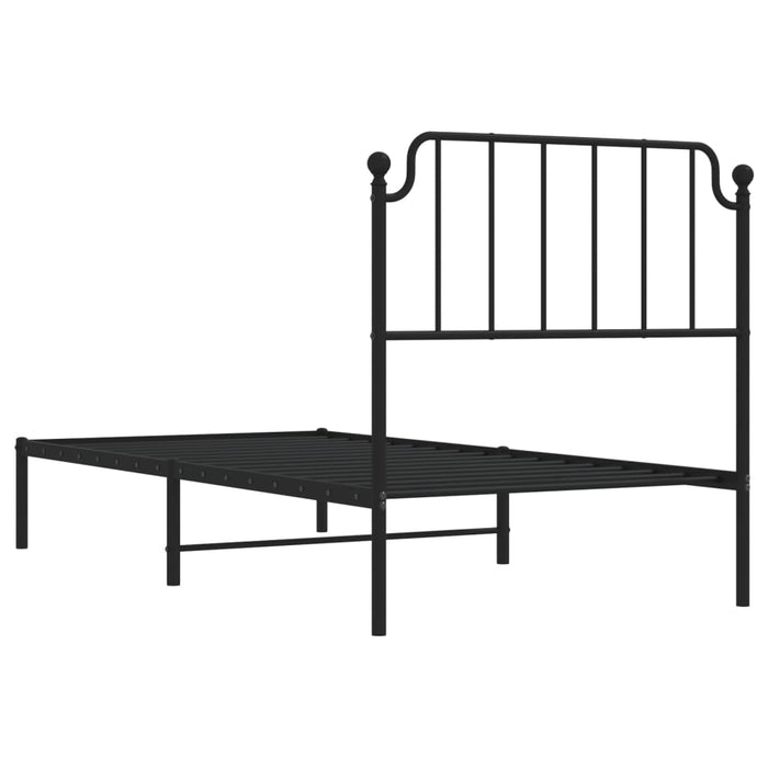 Cadru pat metalic cu tăblie, negru, 90x200 cm - WALTI WALTI